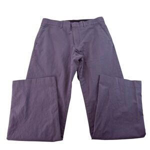 Express Design Studio Producer Mens 30x32 Purple Pinstripe Cotton Dress Pants
